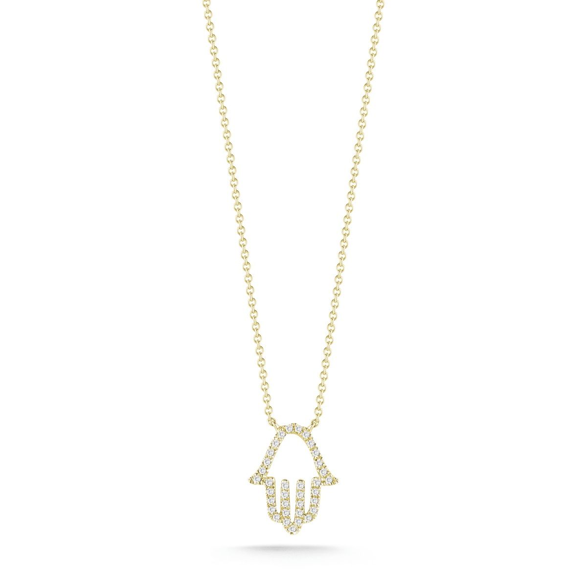 Solid Pave Hamsa Necklace Jewelry for Women YCN6891