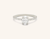 Jewelry Elegant 925 Sterling Silver Engagement Rings with Crystal White CZ 