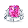 Three Stone Pink CZ 925 Silver Fashion Rings Jewelry YCR3394 